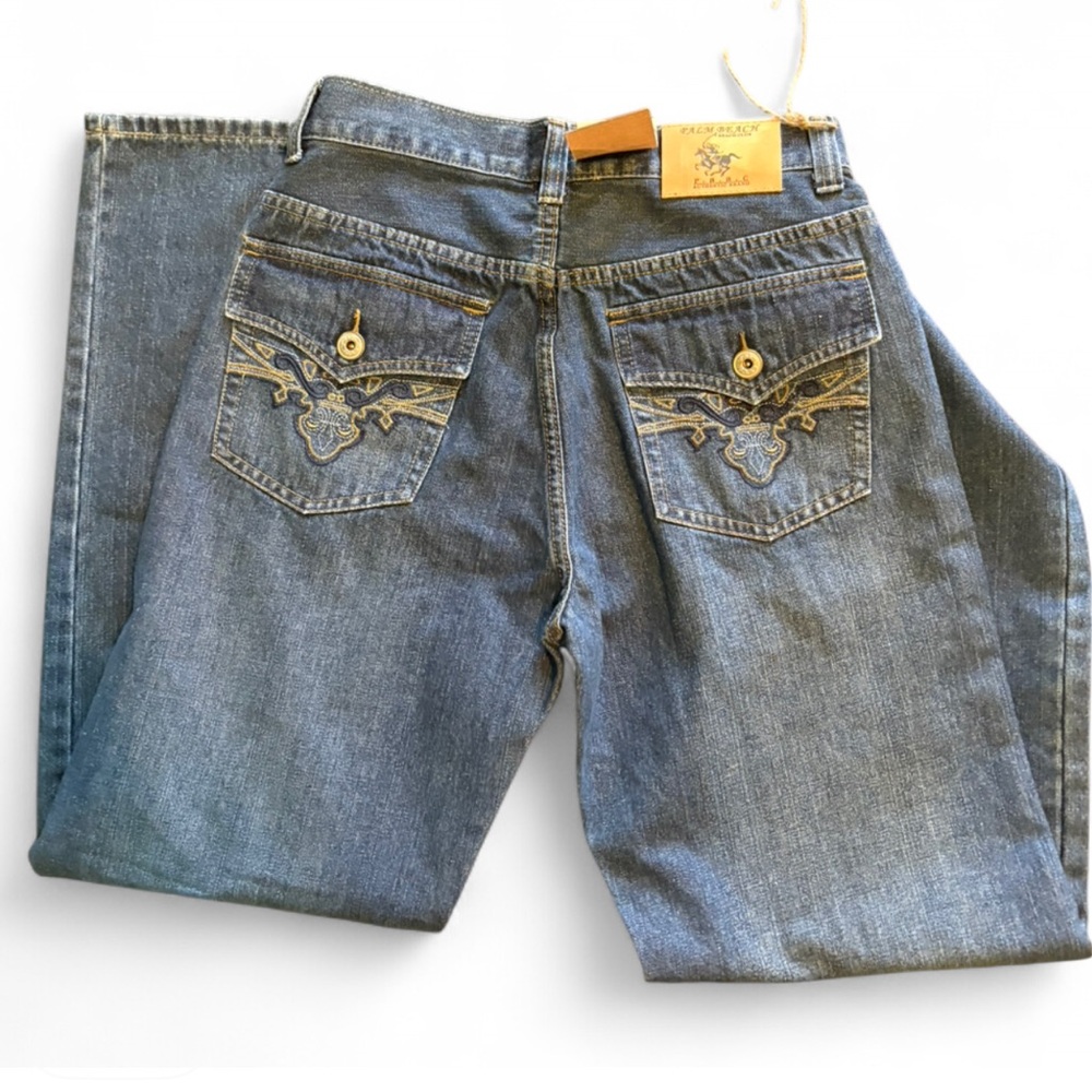 Palm Beach beach club Cotton wide leg denim jeans pants w32 L32